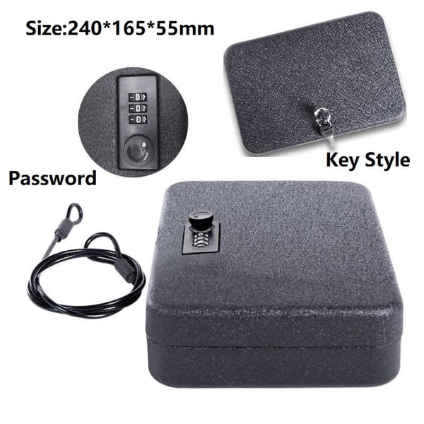 Vehicle Double Insurance Metal Safe With Steel Rope Cash Bank Card Storage Key Box