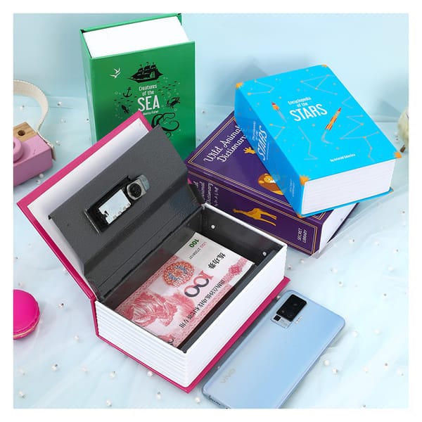 Size S Password Hidden Book Safe Stash Box Combination Lock Diversion Safe Security Home Office Car Travel Money Phone Safes