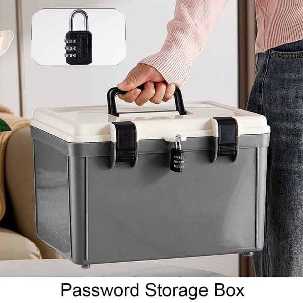 3 Digit Password Lock Safe Box Home Cash Jewelry Passport Document Handheld Storage Box Travel Privacy Security Organizer Case