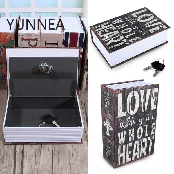 Secret Money Hidden Safe Security Box of Dictionary Book Shape Key Box For Cash Jewelry Safe Deposit Box Mini Lock Box for home