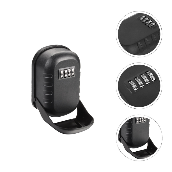 1pc Key Lock Box Wall Mounted Aluminum Alloy 4 Digit Password Key Safe Box