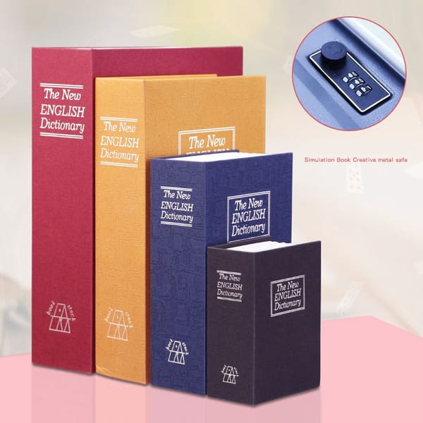 18cm*11.5cm*5.5cm Password English BooksSafes Dictionary Creative Safes Box Metal Savings Bank