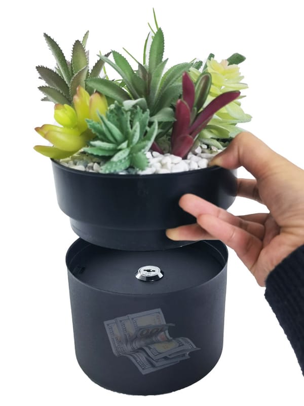 Hidden Safe Flower Pot Hidden Safe Lock Box Surprise Secret Hideaway Plant Stash Hide Money, Jewellery Organizer Other Valuables