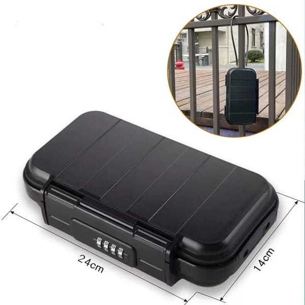 Safe Lock Box Portable Safe Case 4-Digit Combination Lock With Rope Outdoor Camp Hiking Sports Gym Security Storage Key Box