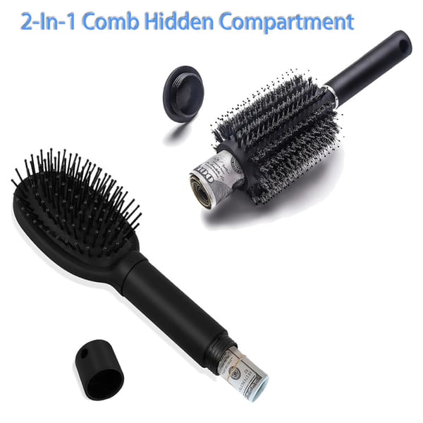 2-In-1 Hidden Safe Sight Secret Hair Comb Cash Ring Necklace Diversion Hidden Compartment Safe Container Home Office Travel