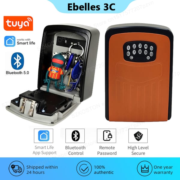 Tuya Smart Home Key Box Storage Secret Key Lock Box Bluetooth APP Unlock Waterproof Work with Gateway caja fuerte secreta oculta