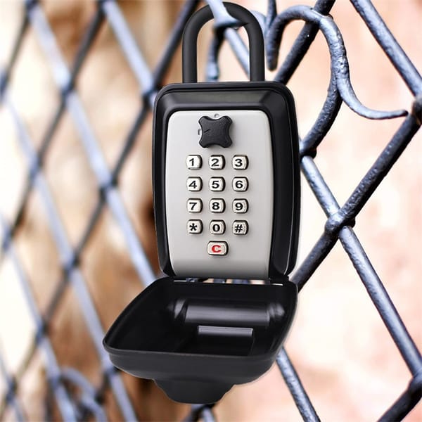 High-quality Black/Grey Hook Key Safe Box Waterproof Anti-theft Metal Shell With 12 Digits Code Key Storage Home Garage Office