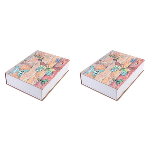 Hot TTKK 2X Mini Dictionary Safe Box Storage Box Butterfly Book Secret Security Safe Lock For Jewellery Key Valuables