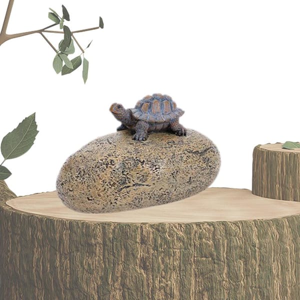 Key Hider Outdoor Fake Rock Log Turtle Statue Key Safe Holder Realistic Stone Door Key Box Decorative Weather Resistant Outside