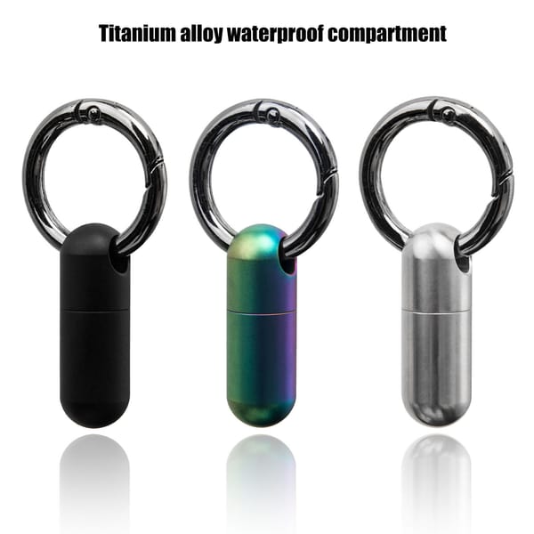 Pure Titanium Hidden Safe Jewelry Necklace Storage Box First Aid Medicine Bottle EDC Waterproof Sealed Pill Box For The Elderly