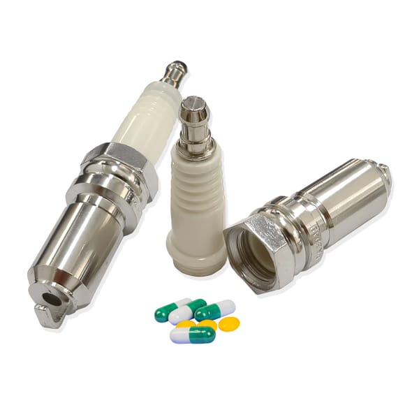 Fake Car Spark Plug Diversion Safe Secret Stash Can Portable Storage Container Pill Box Hidden Safe