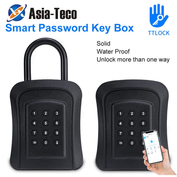 Intelligent Bluetooth Mobile App Password Unlock Key Safe Box Zinc Alloy Waterproof Homestay TT Lock Box Secret Storage Padlock