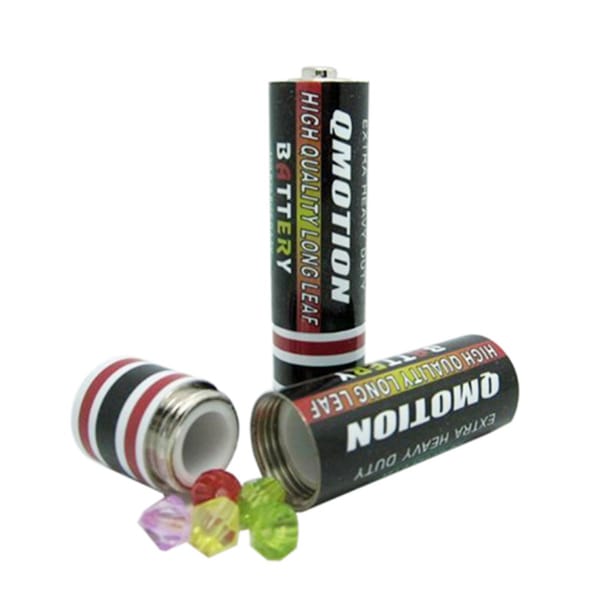 1Pcs Creative Hidden Container Case Secret Stash Diversion Safe Pill Box Fake Battery Disguise Privacy Storage Box