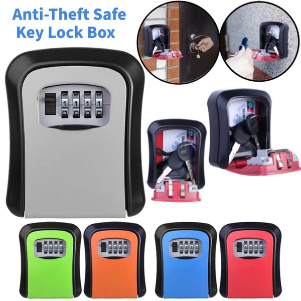 Wall Mounted Key Storage Secret Box Organizer 4 Digit Combination Password Security Code Lock No Key Home Key Safe Box Case
