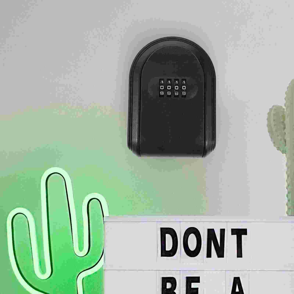 Key Box Password Lock Door Wall Mounted Safe (Black) 1pc Hider Outdoor Small Locks Plastic Lockbox for Keys Combination