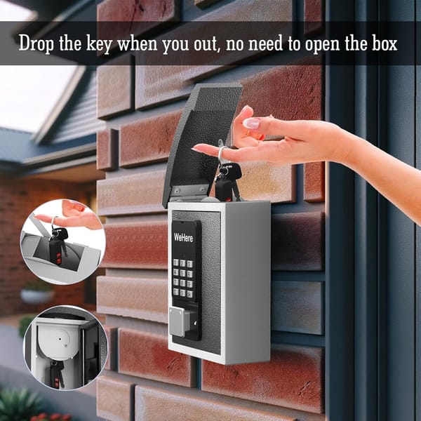 WeHere Key Safe Box Smart OTP/APP/Password/Bluetooth/Key Unlock KeyBox Security Storage For House Outdoor Security Management