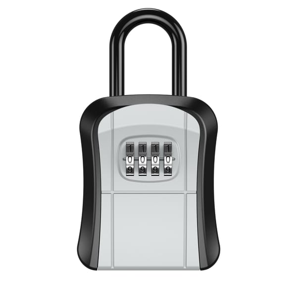 ORIA Key Lock Box 4-Digit Combination Security Keys Storage Box Portable Wall Mounted Password Box Outdoor Key Safe Lock Box