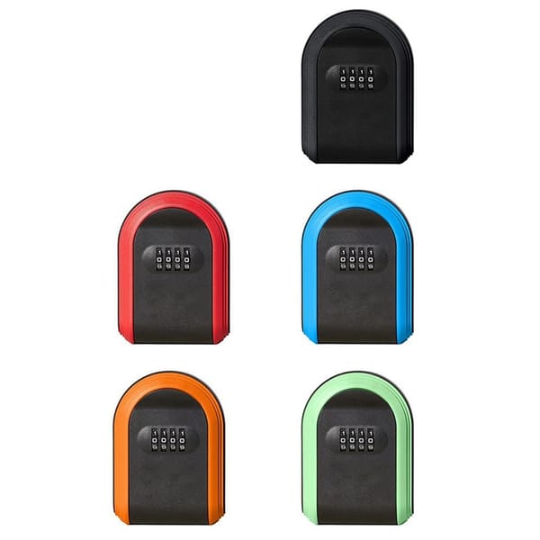 Key Safe Box Weatherproof 4 Digit Combination Outdoor Key Security Storage Case Key Lock Box Wall Mounted Durable Easy To Use