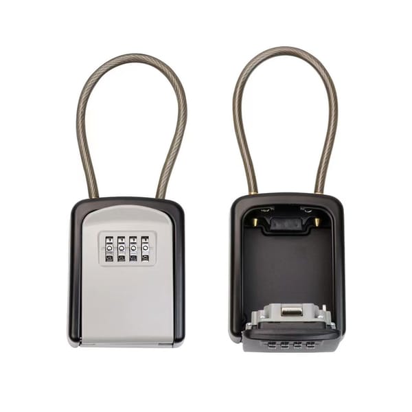 Metal Hidden Key Safe Box 4-Digital Password Combination Lock With Hook Mini Secret Box For Home Villa Caravan