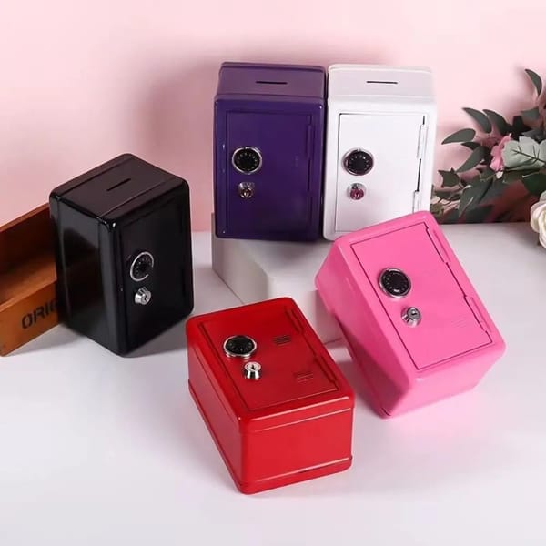 Mini Household Insurance Box Vertical Metal Safe Key Insurance Cabinet Creative Solid Color Desktop Decoration Security Tool