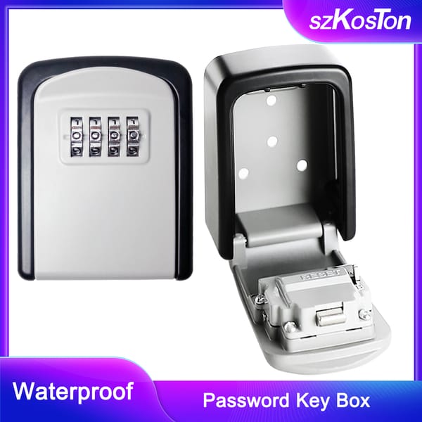 Wall Mount Key Storage Secret Box Organizer 4 Digit Combination Password Security Protection Anti-Theft  Residence Key Safe Box