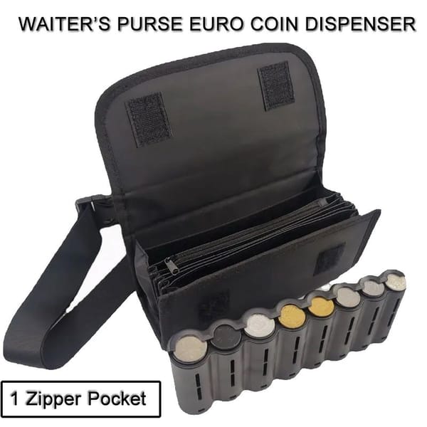 Portable Creative Coin Storage Money Box Waist Bag Multi Pocket Driver Waiter's Purse Waist Wallet 8 Slots Cash Coin Bills Safe