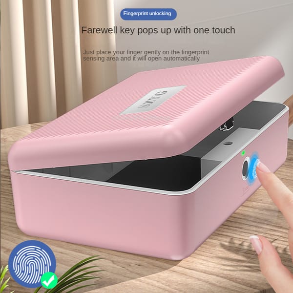 Fingerprint Storage Box Privacy Box Key ID Card Jewelry Box with Password Lock Storage Safe Safe Box