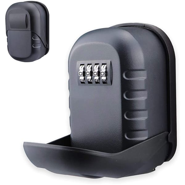Key Lock Box Wall Mounted Aluminum alloy Key Safe Box 4 Digit Combination Key Storage Lock Box Indoor Outdoor Keys Storage Box