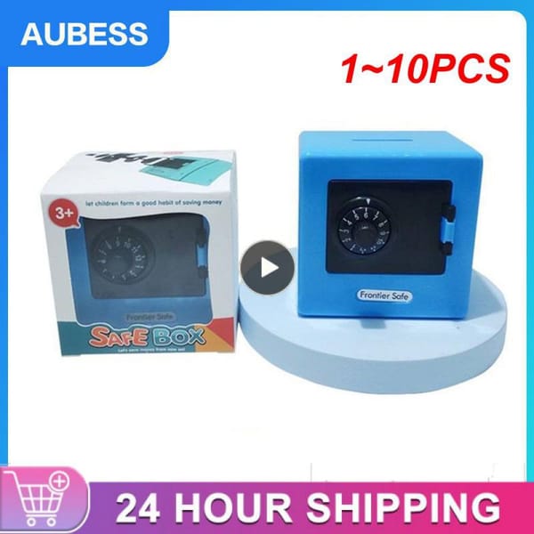 1~10PCS Children Money Storage Case Simulation Safe Box Coded Lock Coin Cash Saving Storage Box for Children Gifts household