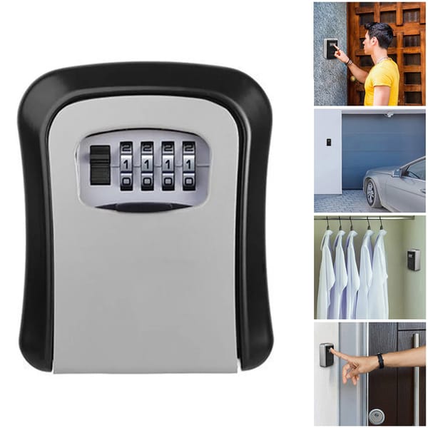 Waterproof Multi-functional Wall Mounted 4 Digits Passwords Keys Storage Home Safe Box Easy to Fix