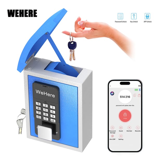 Wehere APP Remote Control Smart Password Number Key Safe Box Storage For Outdoor Security Apartment Hotel Management
