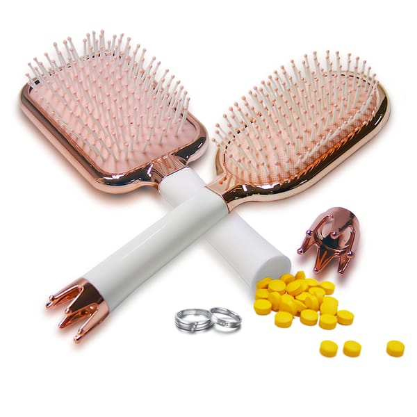 Pink Diversion Safe Hair Brush Store Money Cash Key Jewelry Safe Comb Diversion Stash Safe Holder Container for Travel or Home