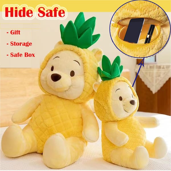 2024 NEW Plush Bear Hidden Safes Storage Safe Compartment Sight Secret Creative Gift for Money Jewelry Kids Removable Cap Doll