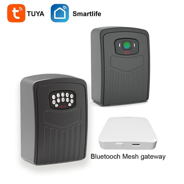 TUYA Smart Fingerprint Key Storage Box Password Lock Safe box Smart Life APP Remote Unlock by Bluetooch Mesh Gateway Home Safety