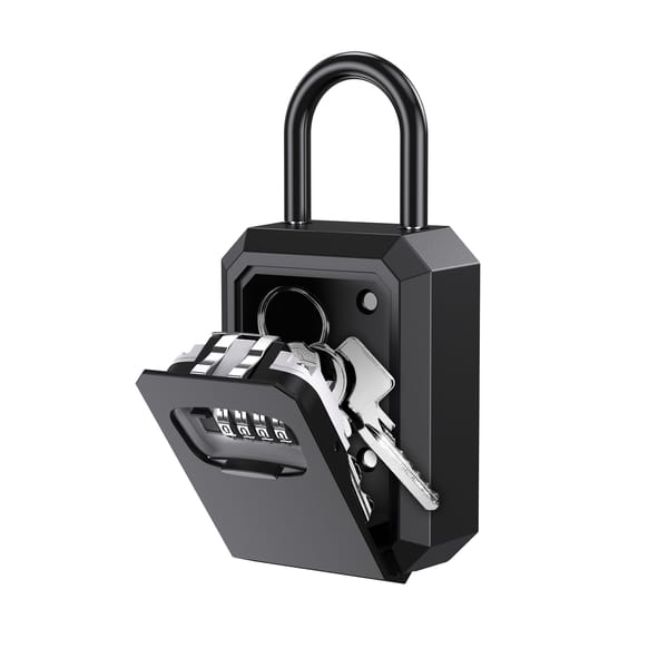 ORIA Wall Mounted Password Box 4-Digit Combination Waterproof  Security Key Storage Lock Box Large Capacity Outdoor Key Safe Box