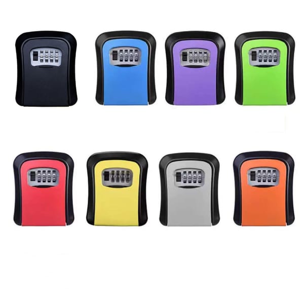 Weatherproof Wall-mounted Key Safe Password Key Box Key Lock Box No4 Combination Key Storage Lock Box Indoor and Outdoor