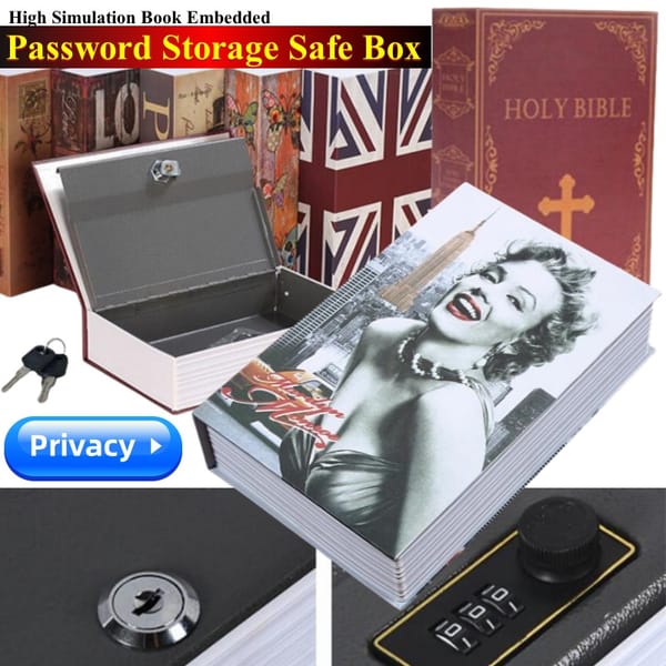 Children Gift Emulate Dictionary Mini Safe Box Book Hidden Secret Key Lock Coin Bank Card Private Diary Storage Password Locker