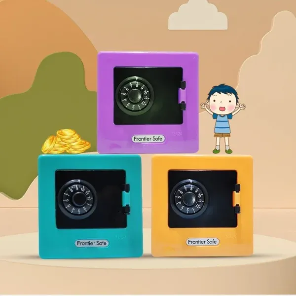 Mini Bank Money Box Retro Atm Rotating Password Cash Coins Saving Box Bank Safe Box Automatic Deposit Banknote Christmas Gift