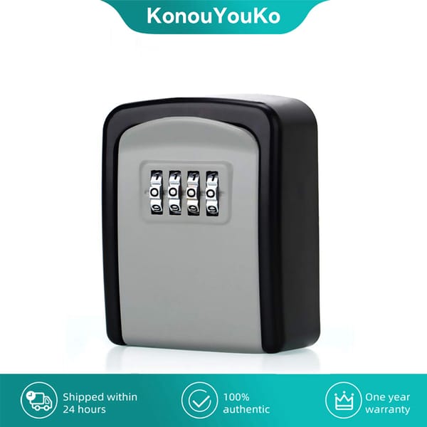 4-Digital Password Key Box Waterproof Outdoor Key Safe Box Wall Mounted Key Storage Lock Box for Home Security Safe Deposit
