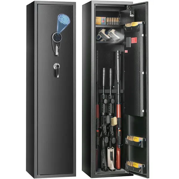 VEVOR Rifles Gun Safe Rifle Safe W/ Fingerprint & Digital Keypad Lock Removable Gun Storage Cabinet W/ Built-in Storage Locker