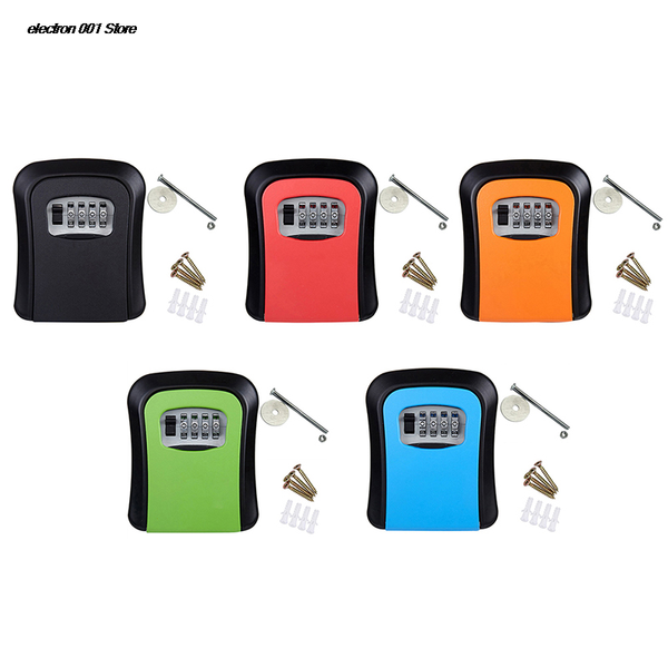 Wall Mount Key Storage Secret Box Organizer 4 Digit Combination Password Security Code Lock No Key Home Key Safe Box