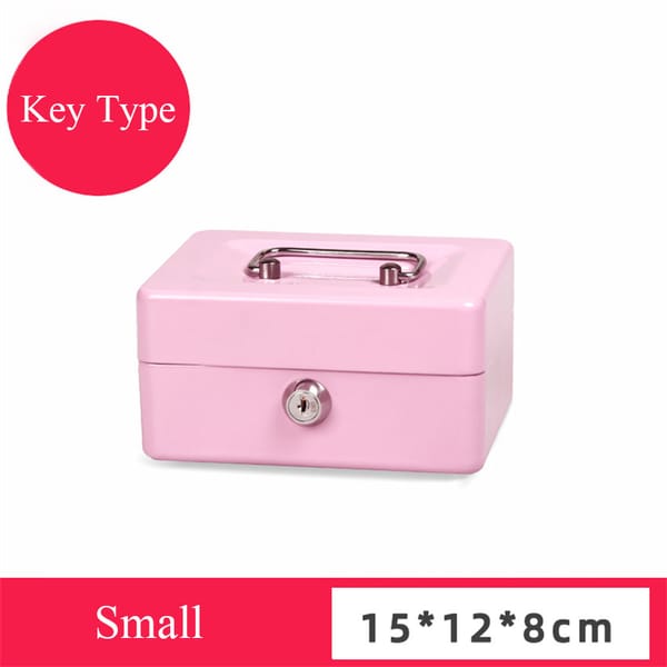 Multicolor Safe Money Box Cash Register Insert Tray Cashier Drawer Storage Mini Portable Steel Lockable Cash Safe Security Box