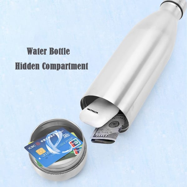 Diversion Safe 750ml Water Bottle Stash Can Hidden Bottom for Valuables 17ounce Liquid Capacity Dry Storage Compartment