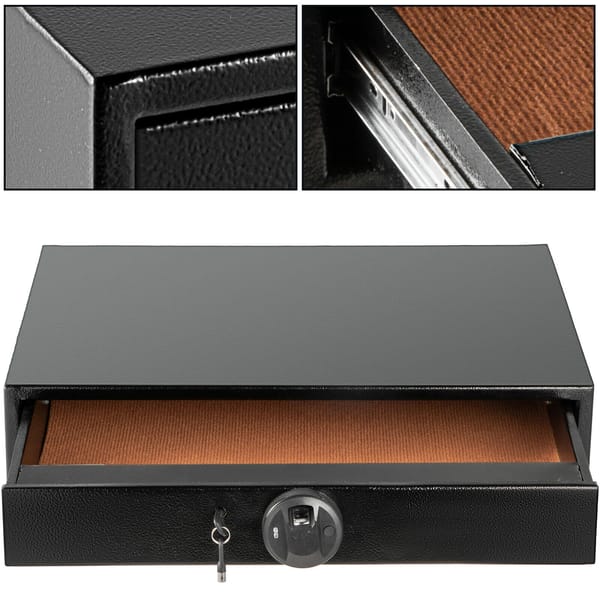 Fingerprint Safe Box Hotel Home Storage Drawer with Keys