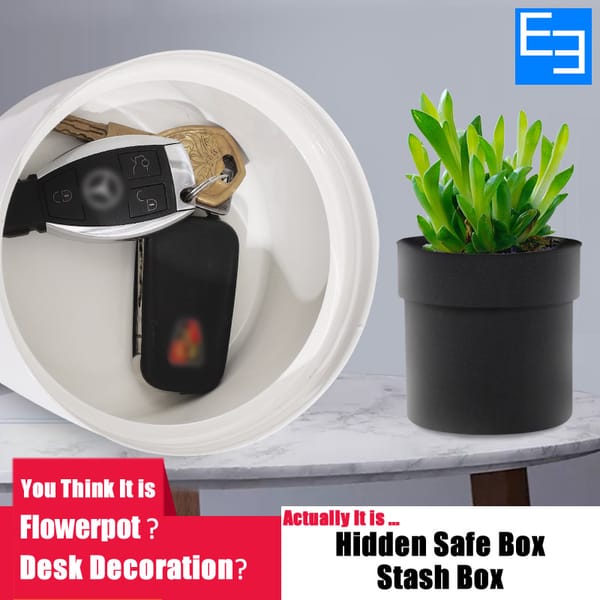 Creative 2 Layer Hidden Safe Box Key Lock Metal Simulated Multi Function Flowerpot Keys Watch Jewelry Stash Box For Home Office