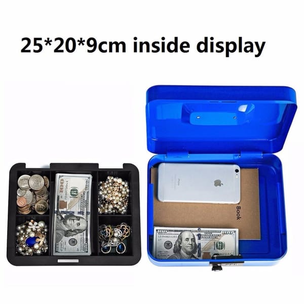 250mm*200mm*90mm Password Lock Key Small Steel Safe Boxes Store Content Box Paper Piggy Bank Card Document Boxes