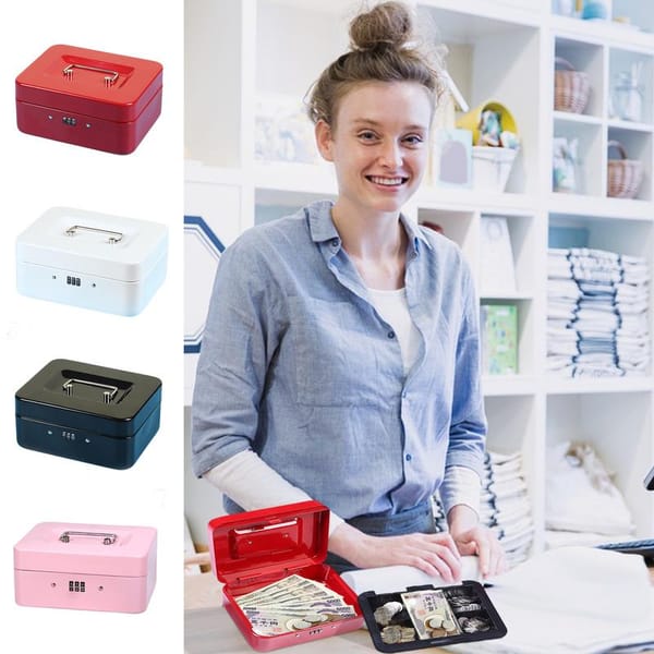 Security Safe Security Lock Box Portable Security Lock Box Deposit Box With Code For Banknotes Cards Jewelry Keys