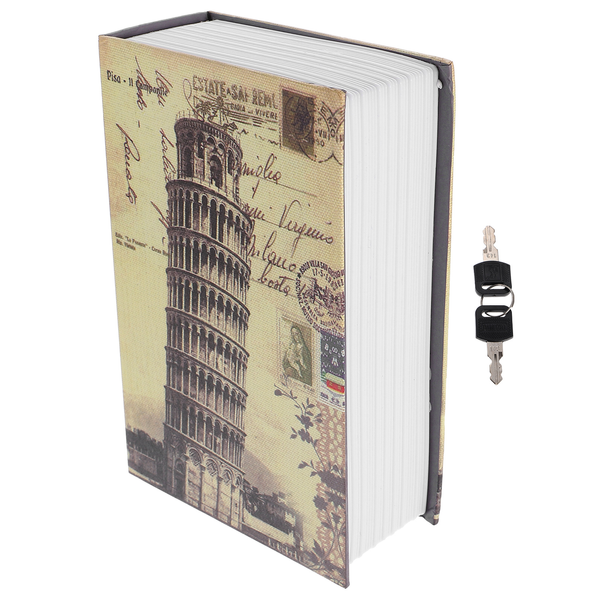 Book Storage Box Lock Safe Hidden Money Hiding Place Boxes Metal Bin Bookcase Hollow Out