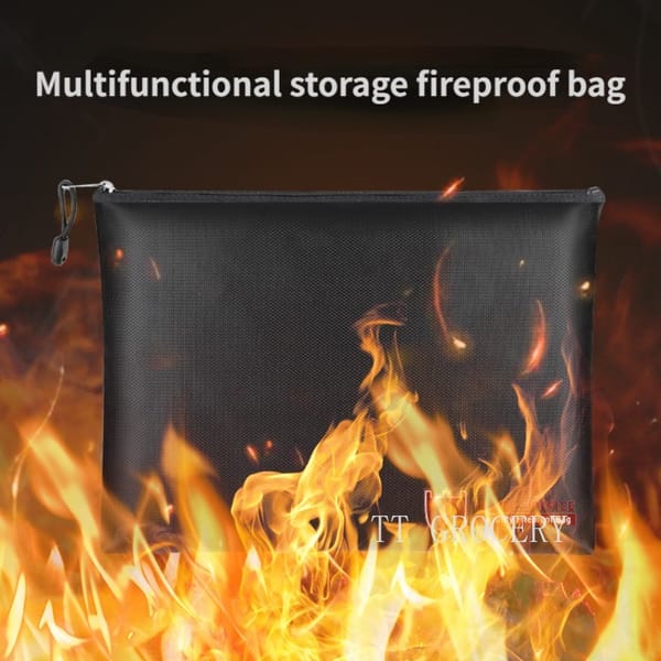 Portable Fireproof & Waterproof Document Envelope File Folder Cash Pouch Fireproof Money Bag Lipo Safe Bag for Home Office S/M/L