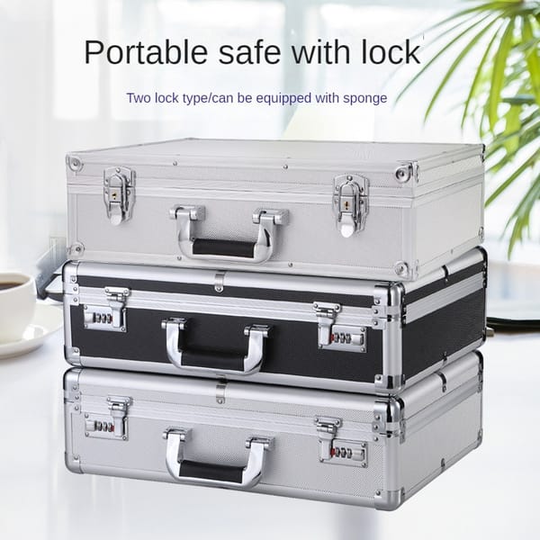Aluminum Alloy Portable Password Box Mechanical Safe Cash Box Cashier Safe File Storage Box
